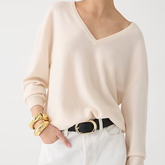 J. Crew Cashmere relaxed V-neck sweater XXS - Picture 1 of 12